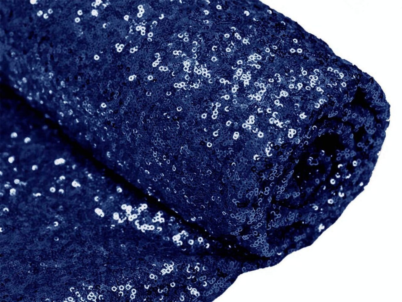 1 Yard Navy Blue Sequin Fabric for Tablecloths, Linens & Runners 48 Inch Width